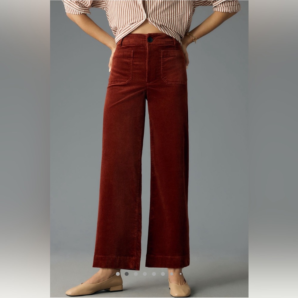 NWT Anthropologie Colette Cropped Corduroy Cinnamon sz 30